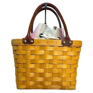 Longaberger 2001 Handwoven Small Boardwalk Basket Purse
